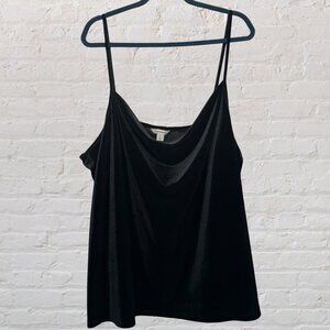 2X Velvet Cowl Neck Top